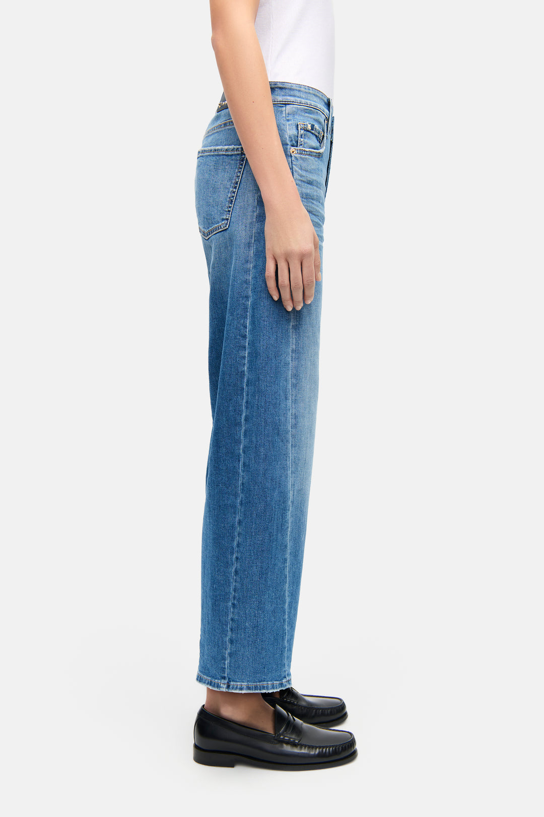 Jeans raccourci à jambe ballon Oria