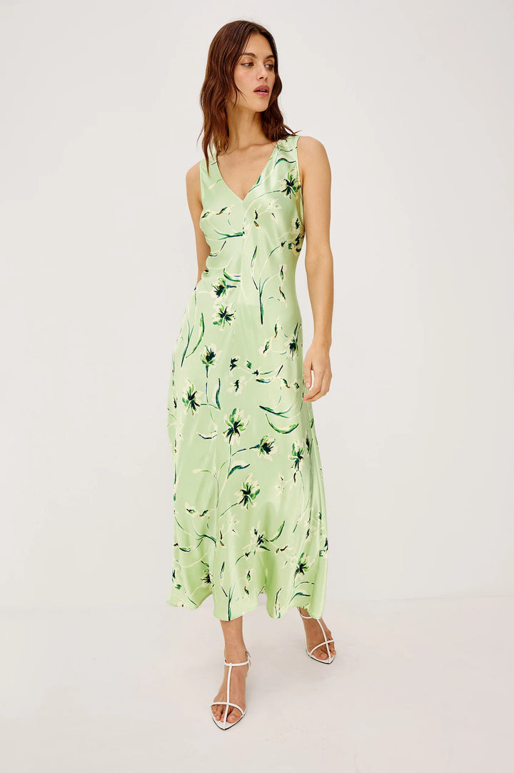 Robe maxi col V Camellia