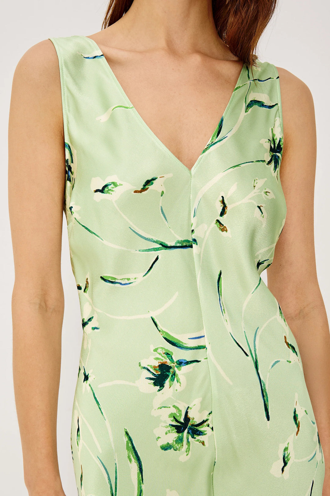 Robe maxi col V Camellia