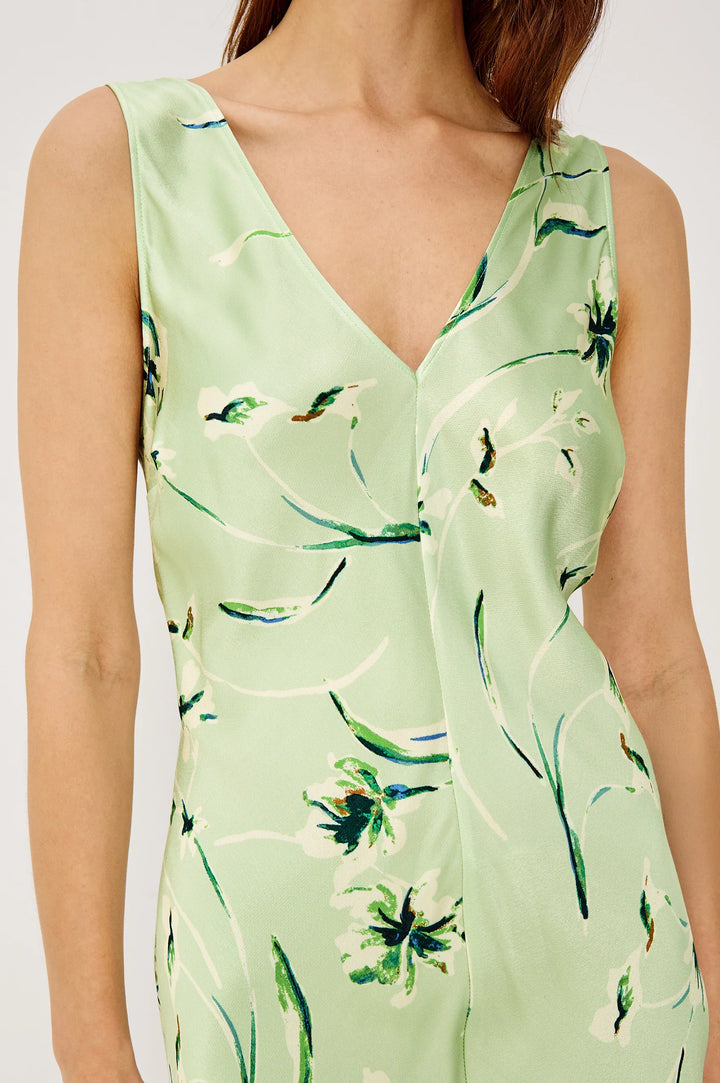 Robe maxi col V Camellia