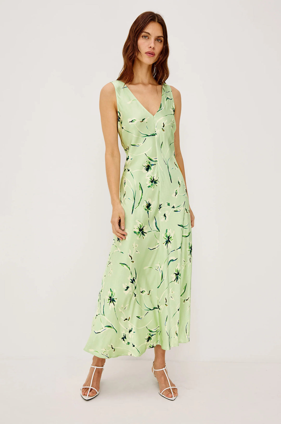 Robe maxi col V Camellia
