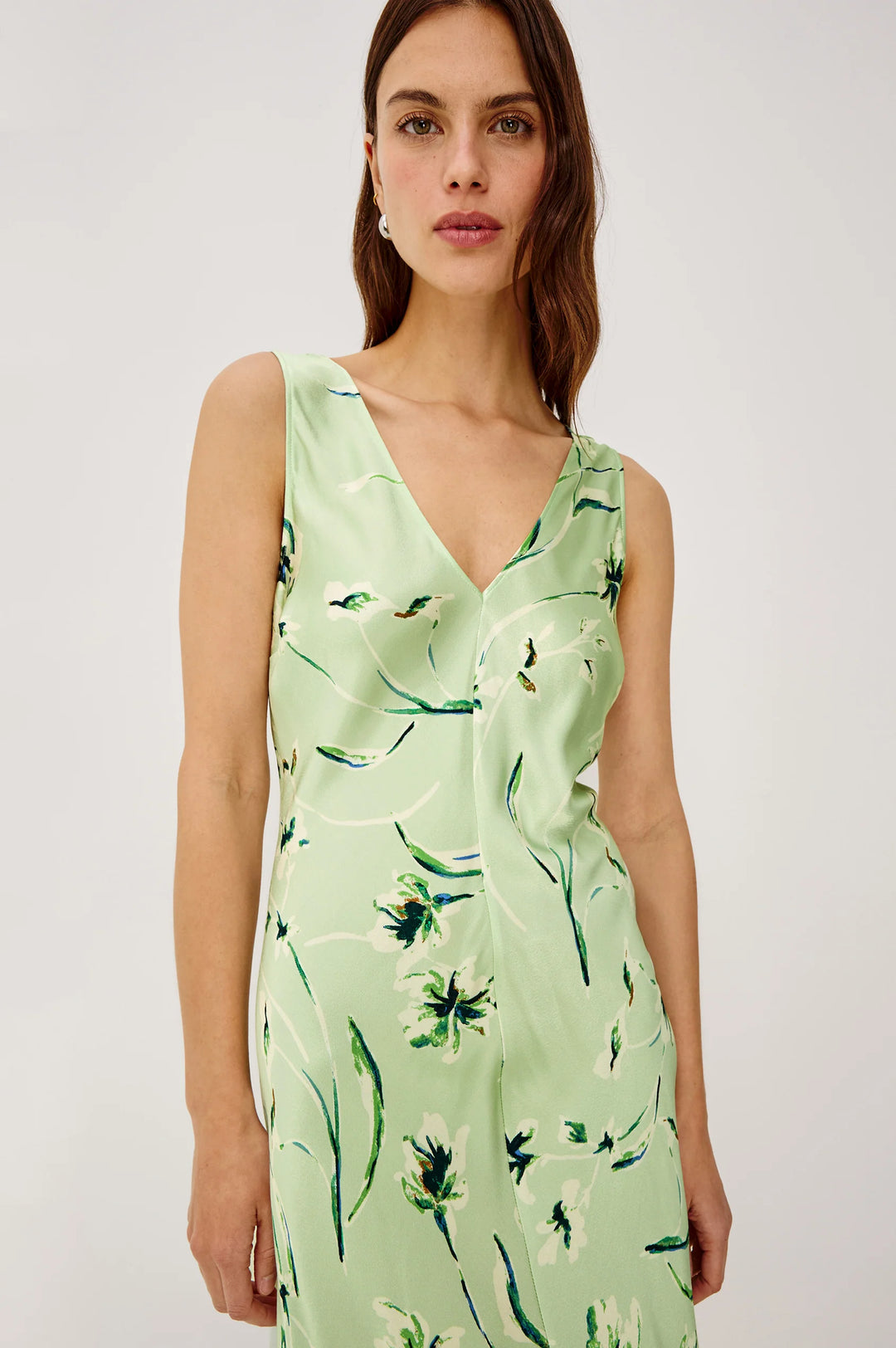 Robe maxi col V Camellia