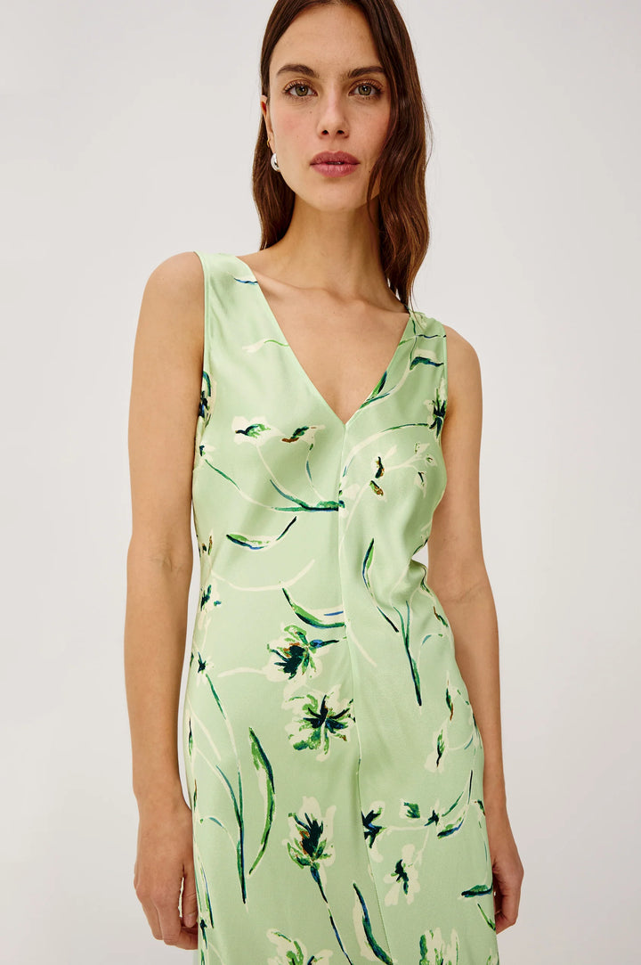 Robe maxi col V Camellia
