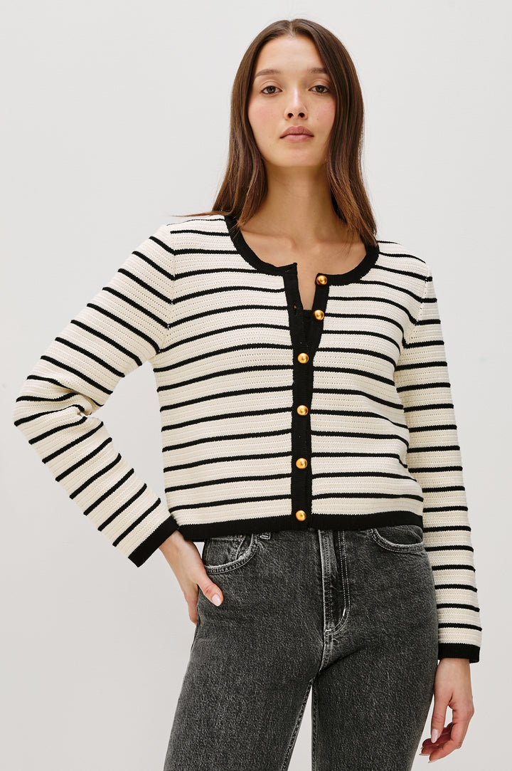 Cardigan rayé avec boutons dorés Catania