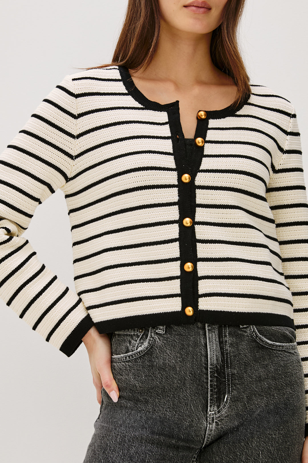 Cardigan rayé avec boutons dorés Catania