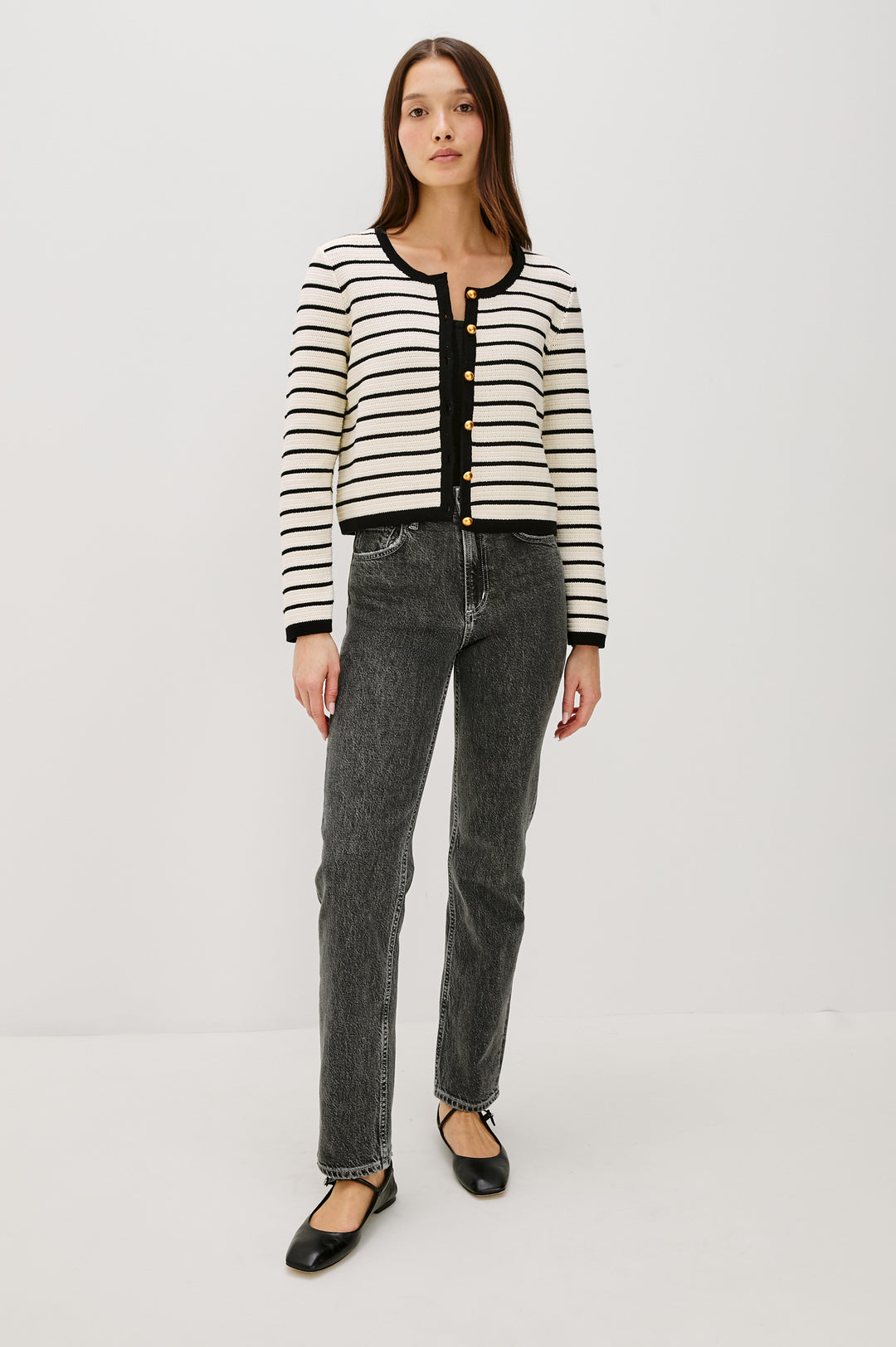 Cardigan rayé avec boutons dorés Catania