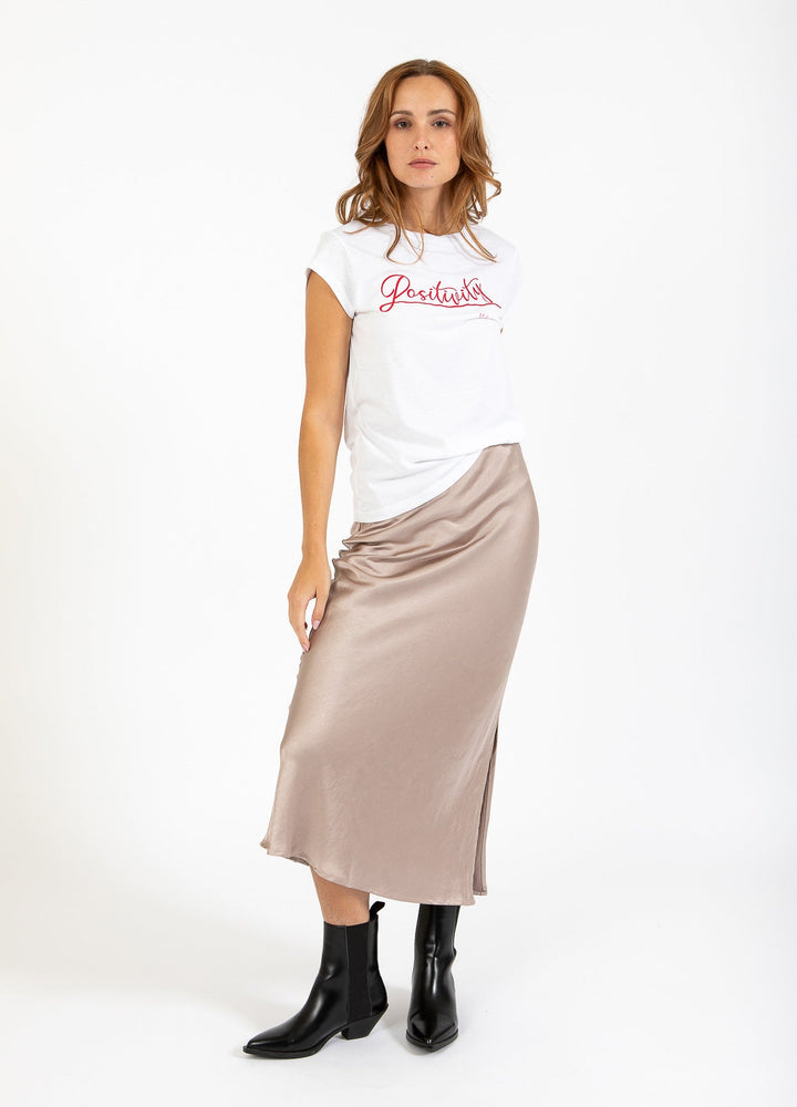 T-shirt avec écriture Positivity
