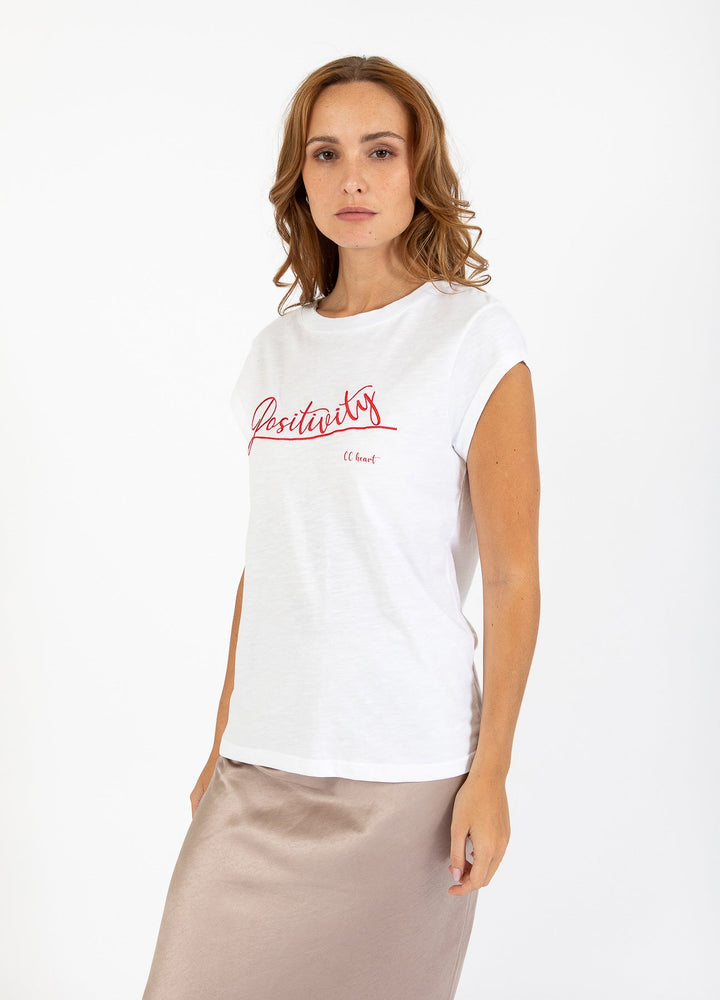 T-shirt avec écriture Positivity