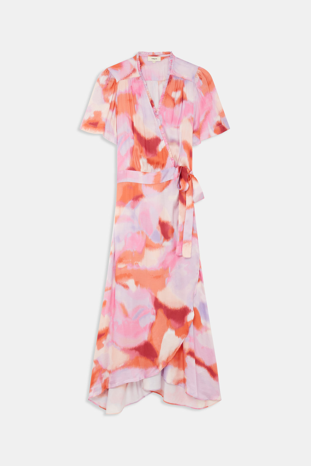 Robe midi portefeuille avec imprimé abstrait Clelie