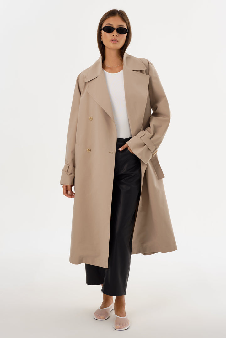 Manteau trench long avec ceinture à nouer Colette