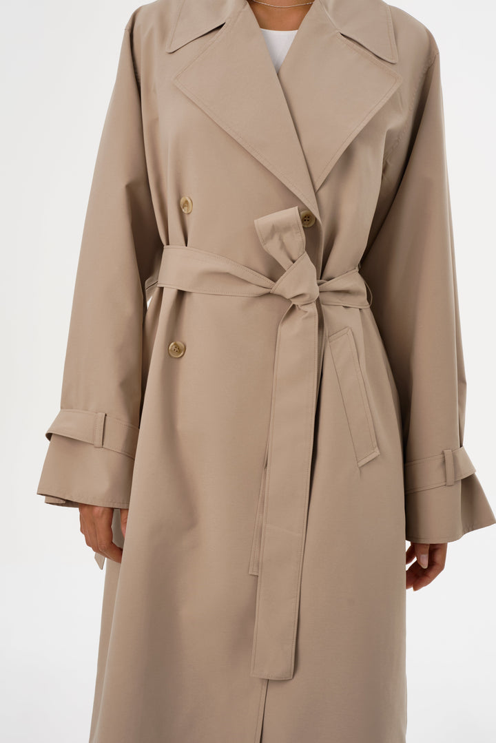 Manteau trench long avec ceinture à nouer Colette