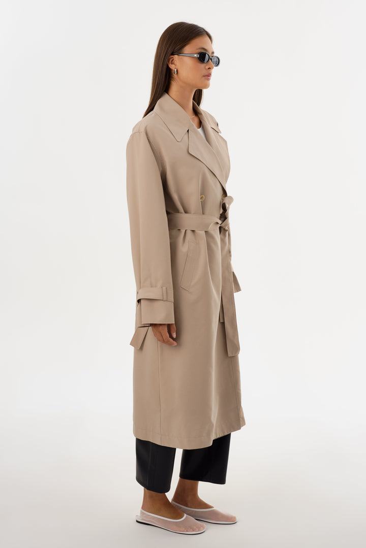 Manteau trench long avec ceinture à nouer Colette