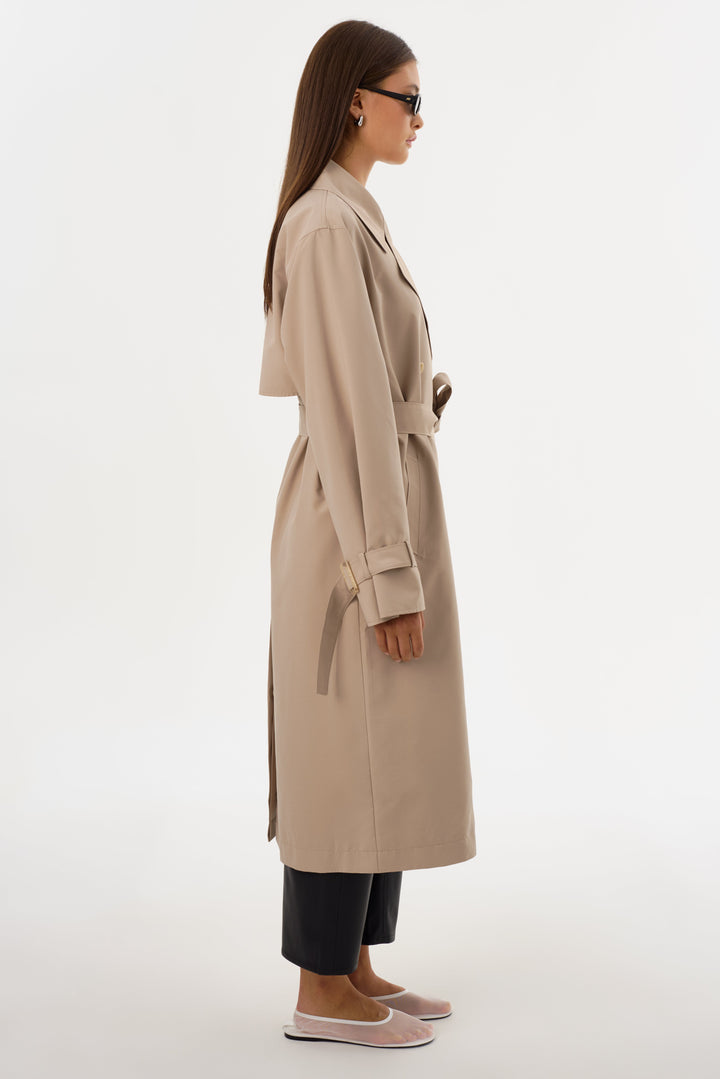 Manteau trench long avec ceinture à nouer Colette
