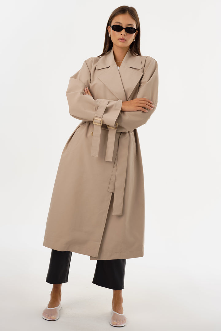 Manteau trench long avec ceinture à nouer Colette