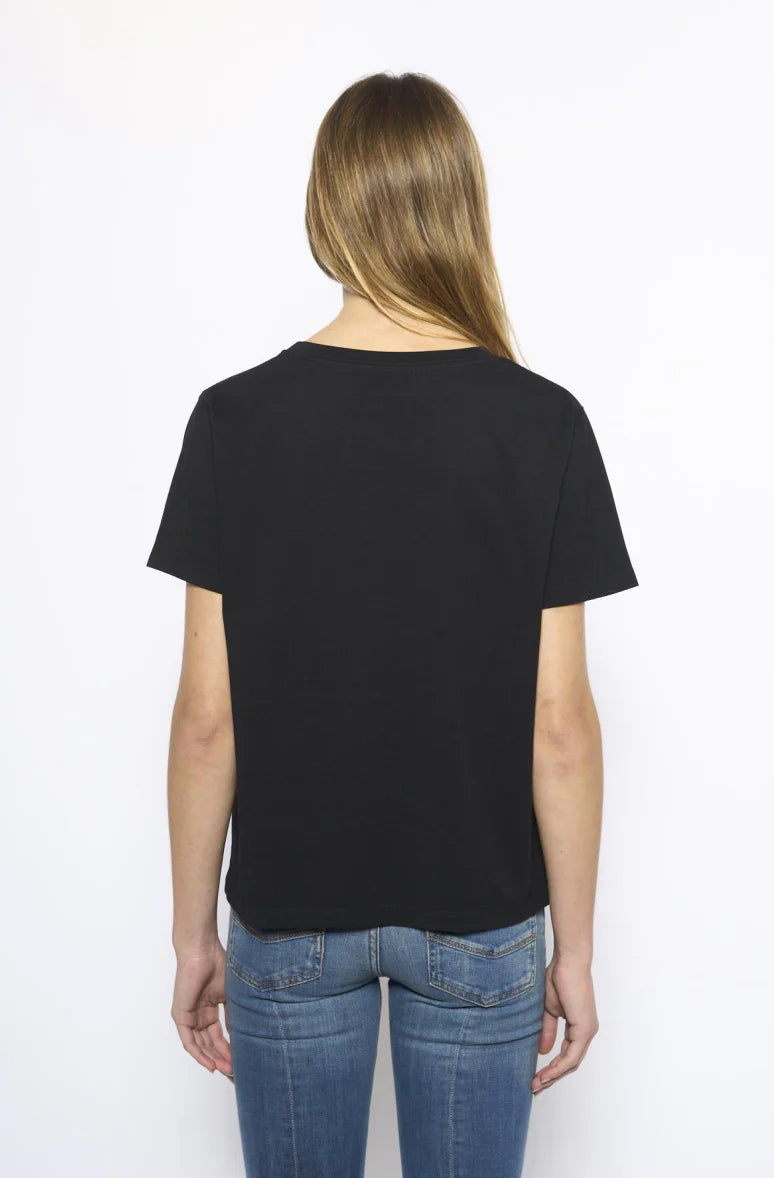 T-shirt en coton avec écriture brodée Alys