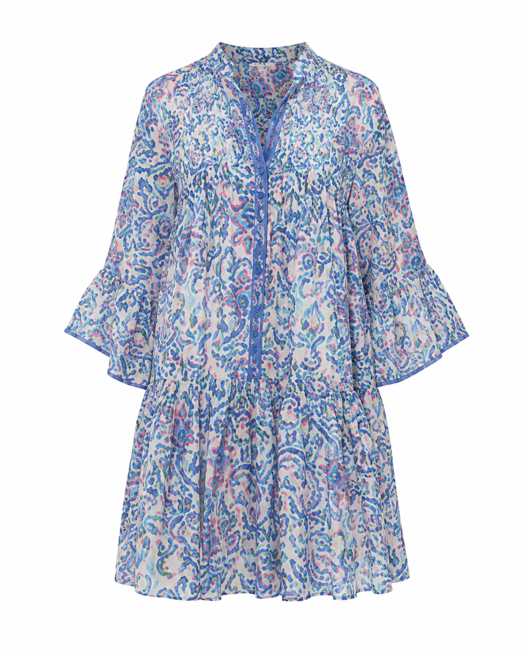 Robe tunique à imprimé cachemire et volants Stylianos