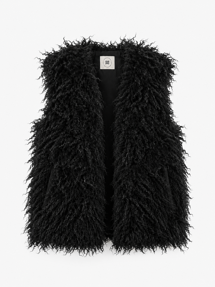 Veste sans manches à texture bouclée