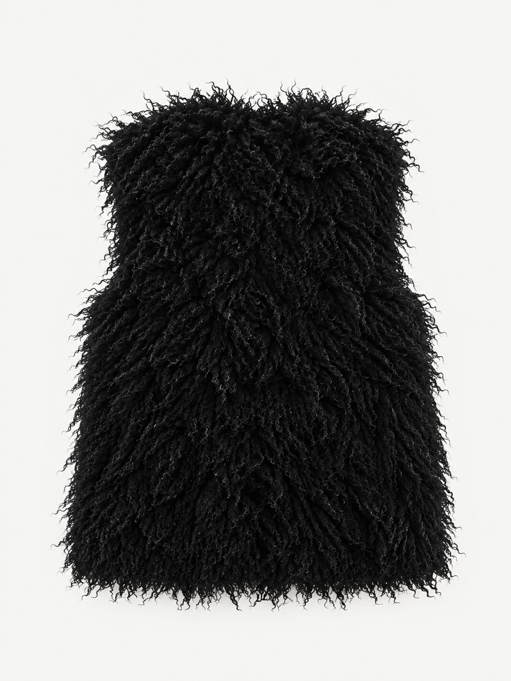 Veste sans manches à texture bouclée