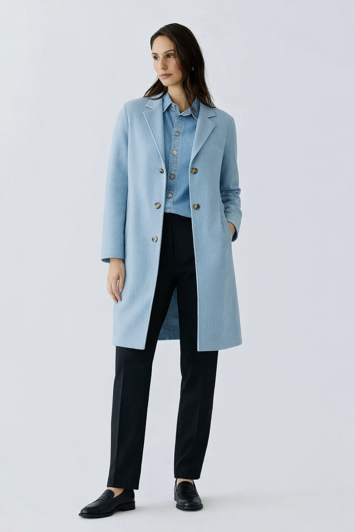 Manteau droit mi-long classique