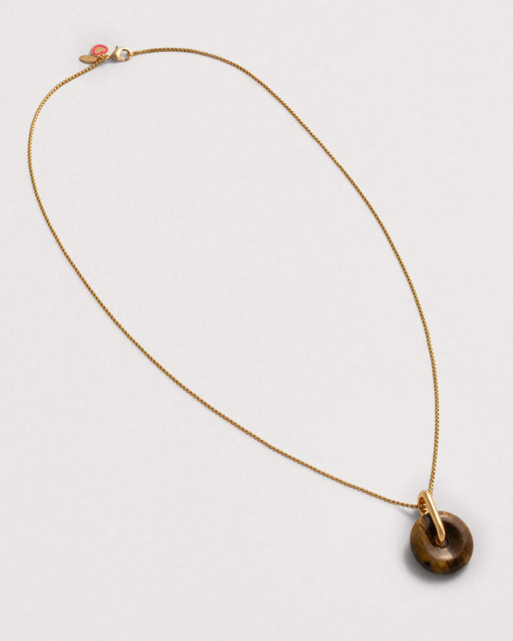 Collier chaîne avec pierre œil-de-tigre