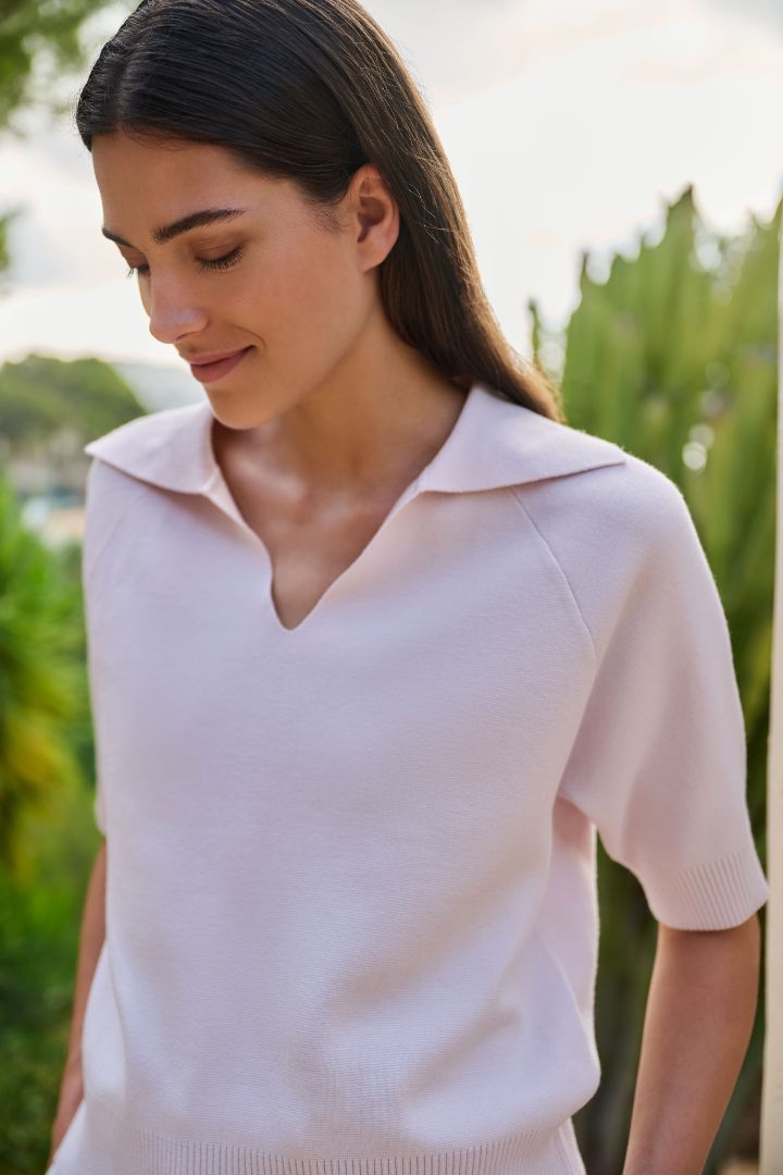 Polo tricot avec col ouvert