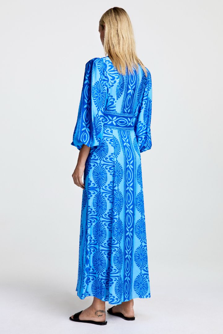 Robe midi croisée avec imprimé bohémien