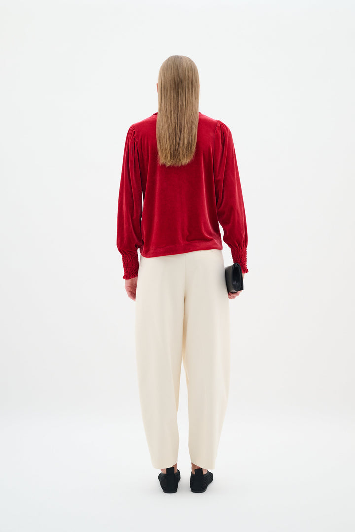 Pull en velours rouge Oriella