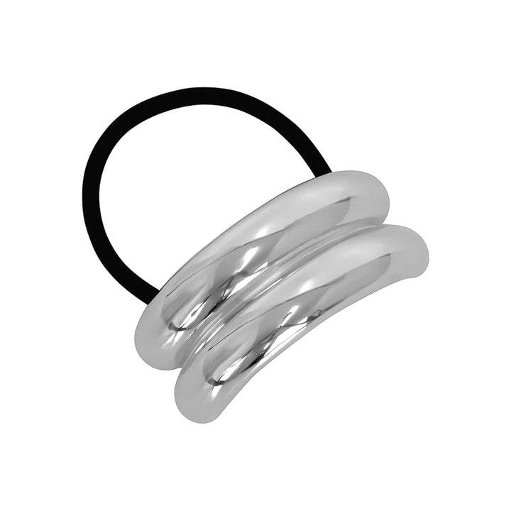 Élastique à cheveux avec bandes métalliques