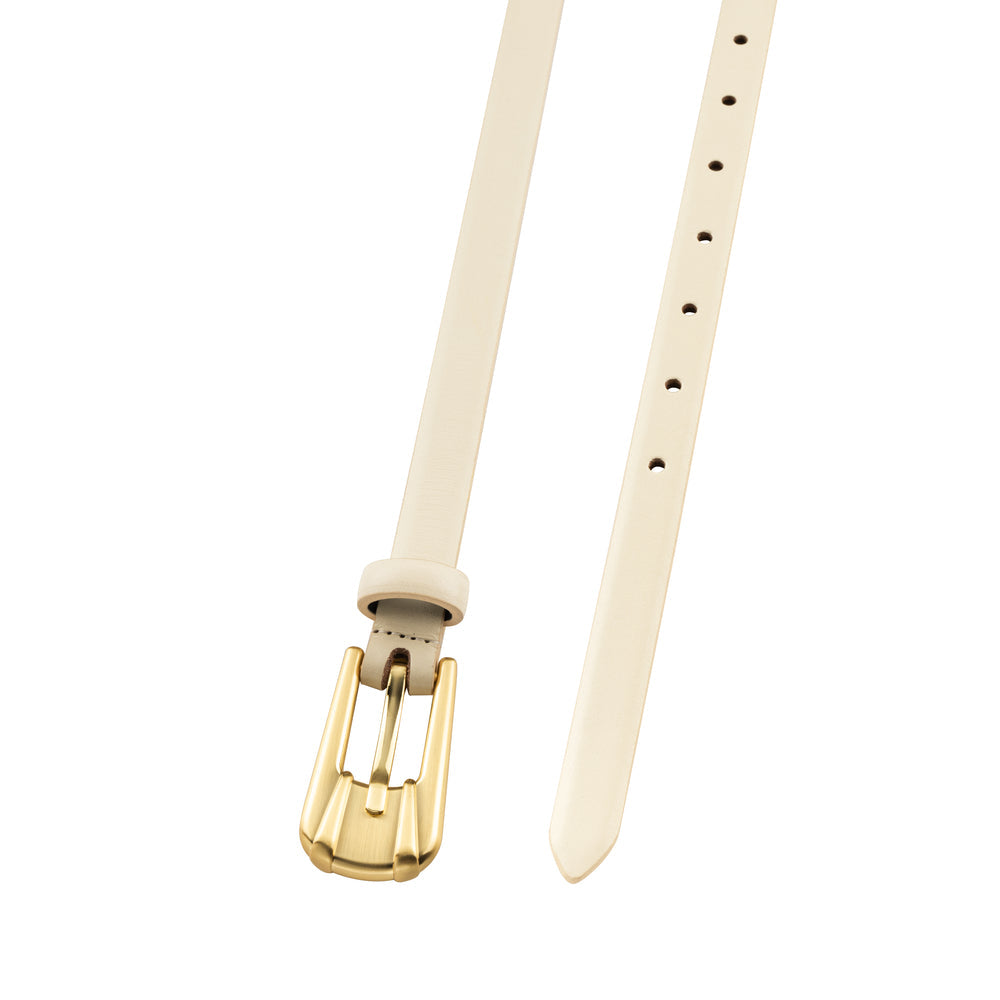 Ceinture en cuir mince avec boucle dorée Carini 0,67"