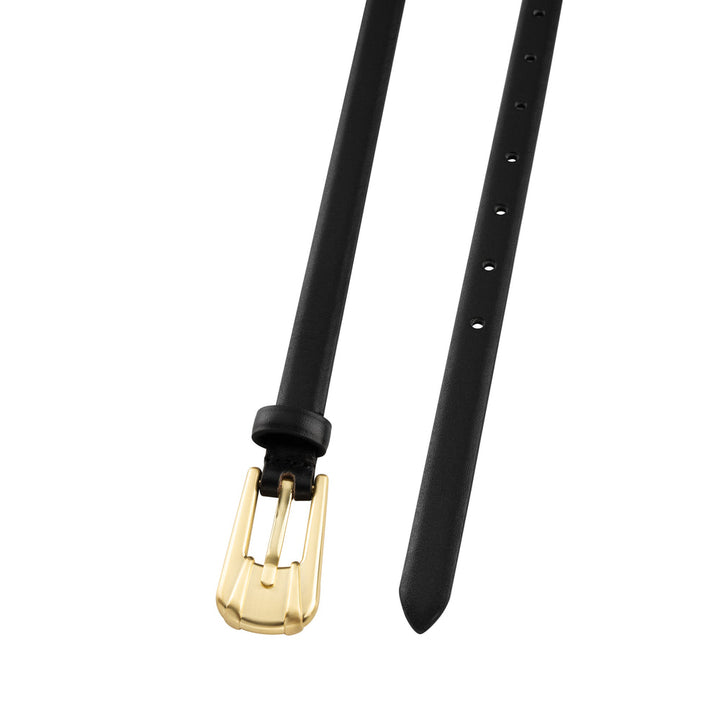 Ceinture en cuir mince avec boucle dorée Carini 0,67"