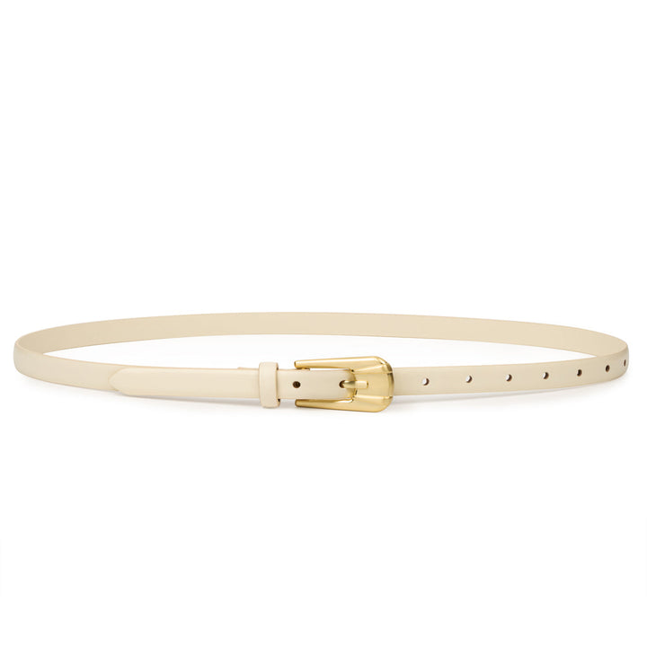 Ceinture en cuir mince avec boucle dorée Carini 0,67"