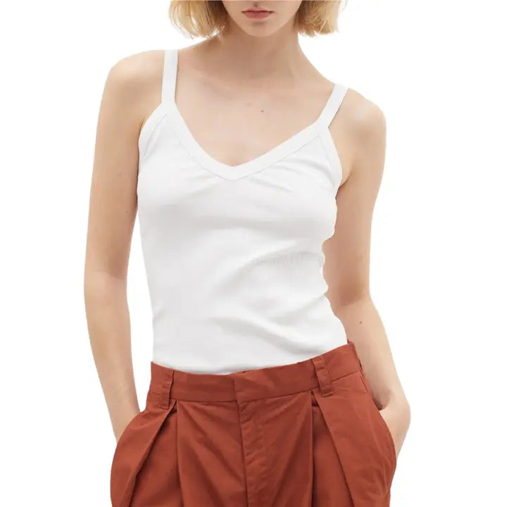 Camisole côtelée col V Dagna