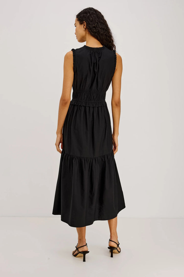 Robe midi étagée à liens Dana