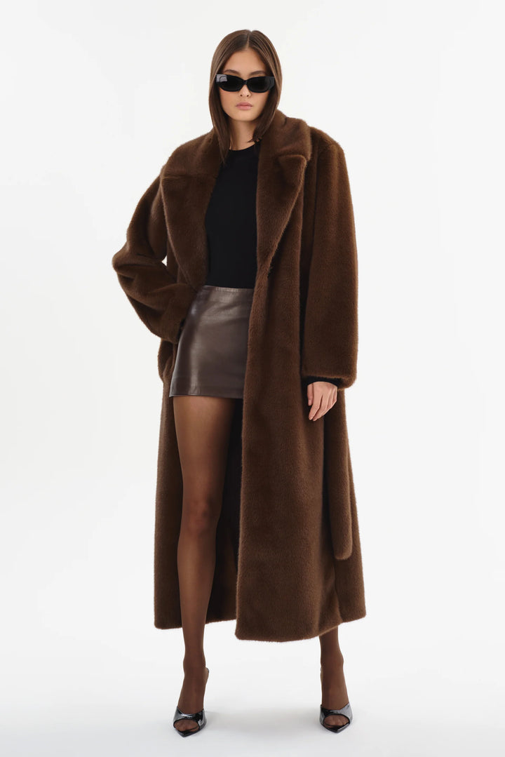 Manteau maxi ceinturé Darelle