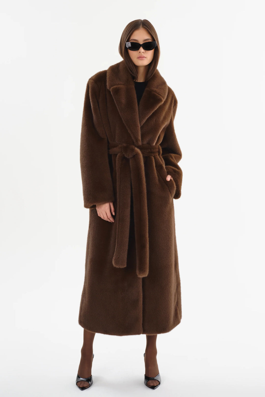 Manteau maxi ceinturé Darelle