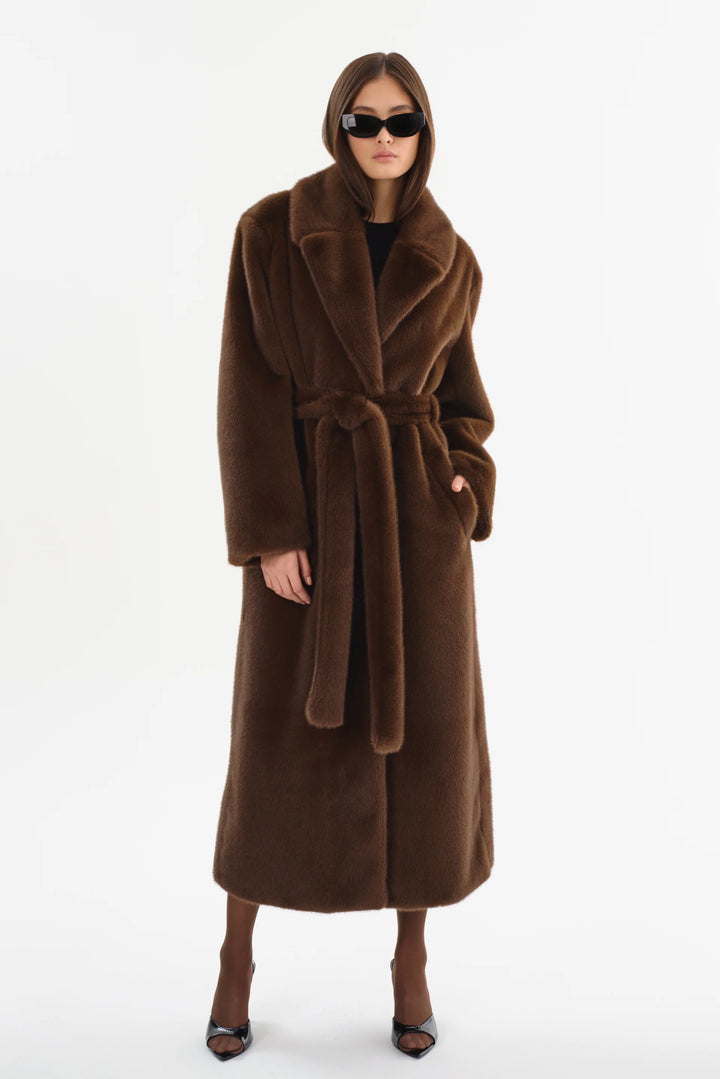 Manteau maxi ceinturé Darelle