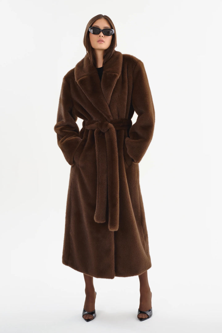 Manteau maxi ceinturé Darelle