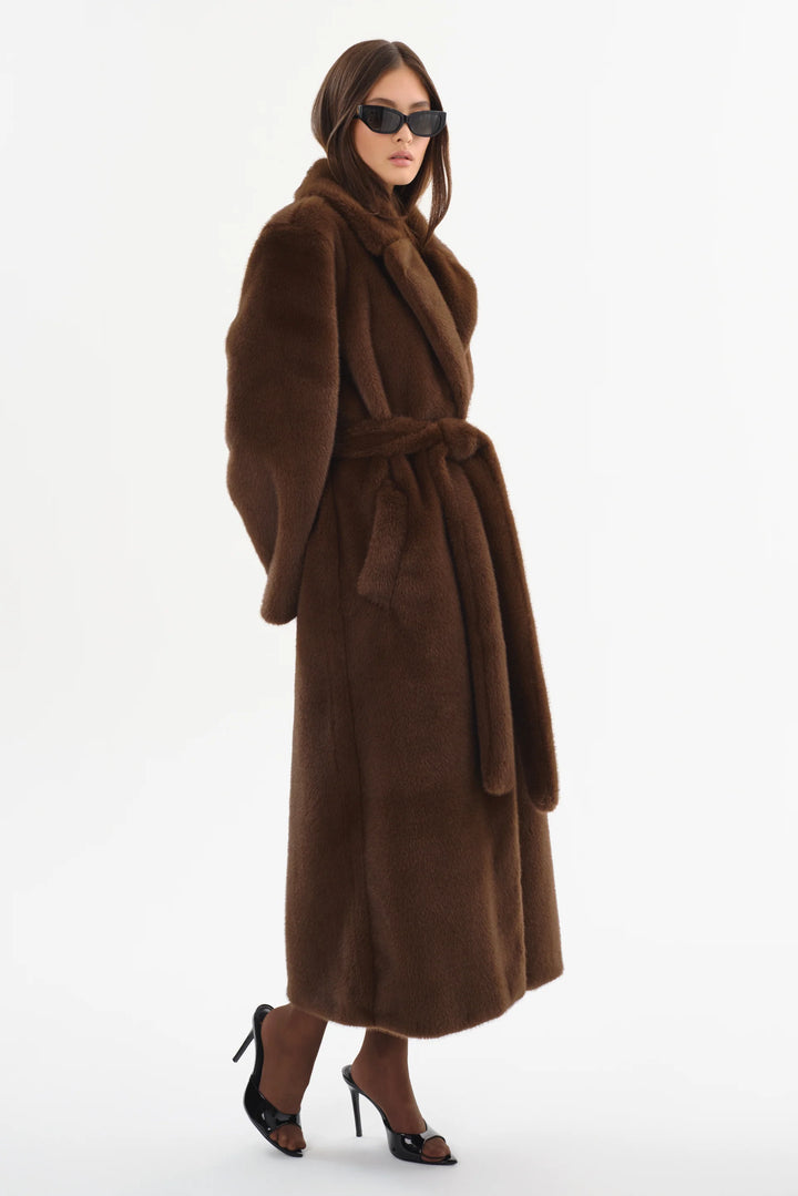 Manteau maxi ceinturé Darelle