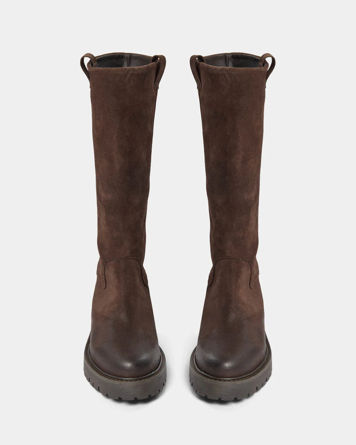 Bottes en suède à effet brossé Ditte