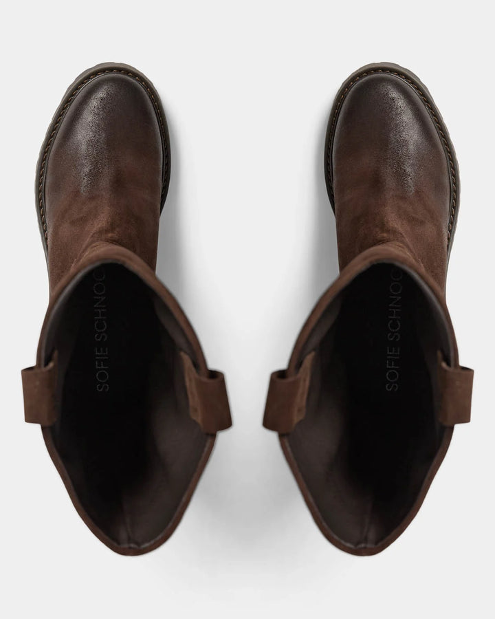 Bottes en suède à effet brossé Ditte