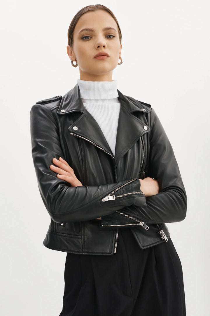 Veste biker ajustée Donna