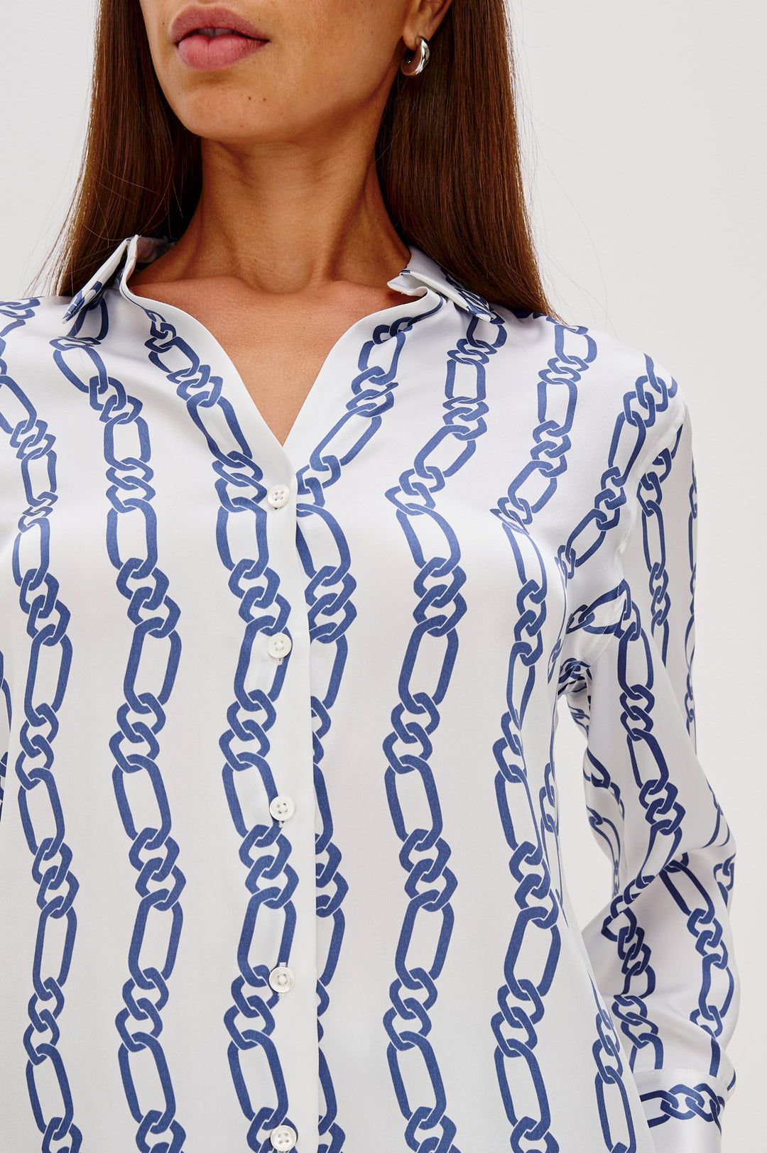 Blouse en soie avec imprimé de chaînes Dorian