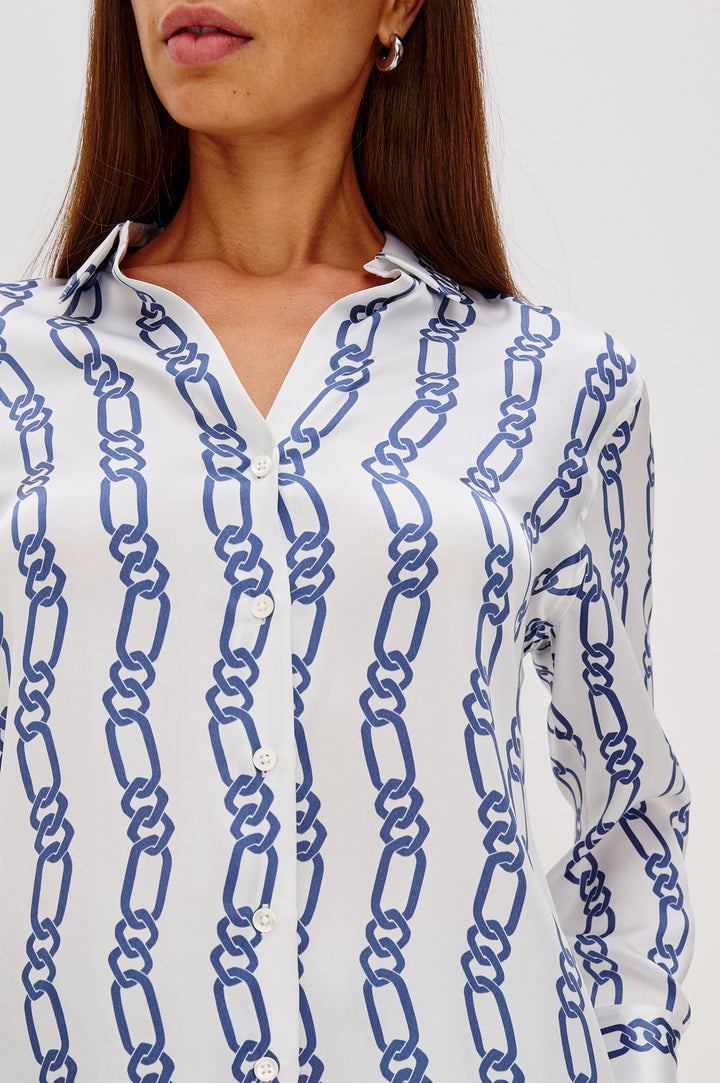 Blouse en soie avec imprimé de chaînes Dorian