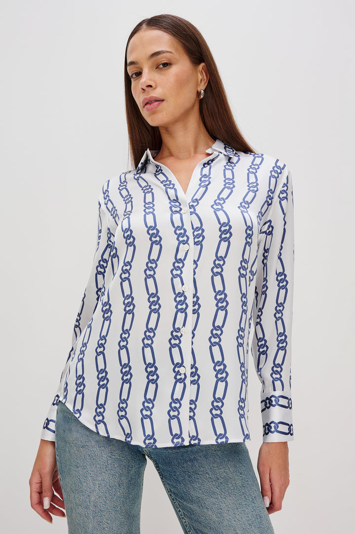 Blouse en soie avec imprimé de chaînes Dorian