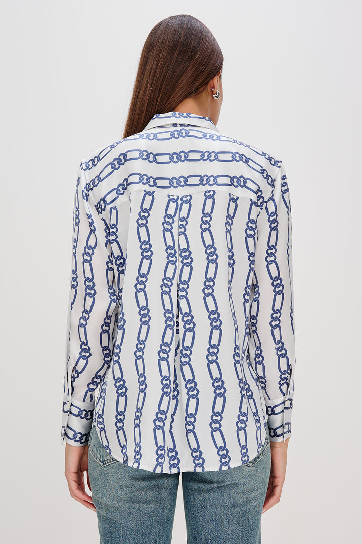 Blouse en soie avec imprimé de chaînes Dorian