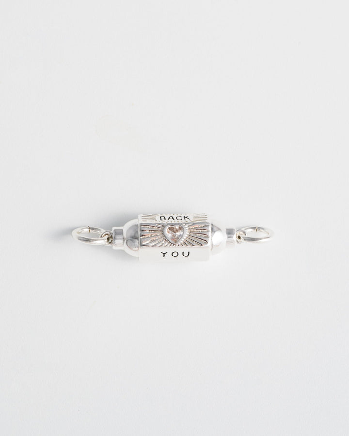 Charm cylindrique gravé avec cœur Protection Talisman
