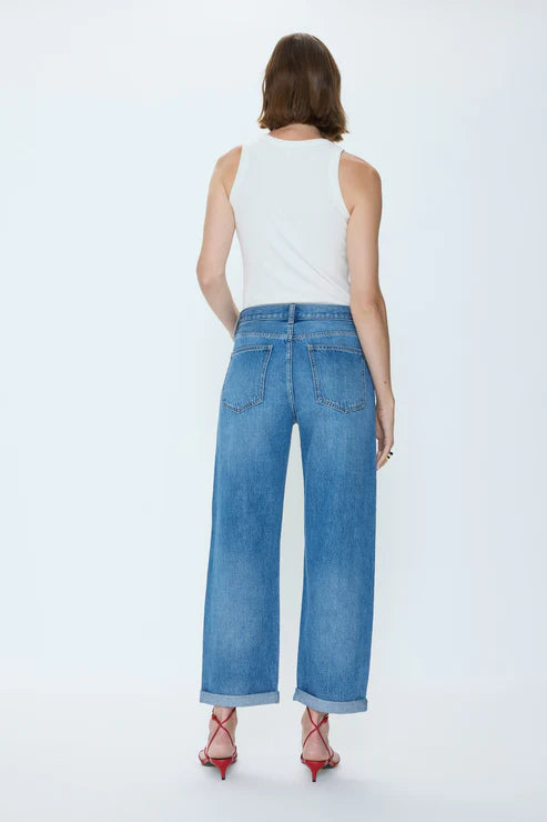 Jeans Donny à taille mi-haute et revers