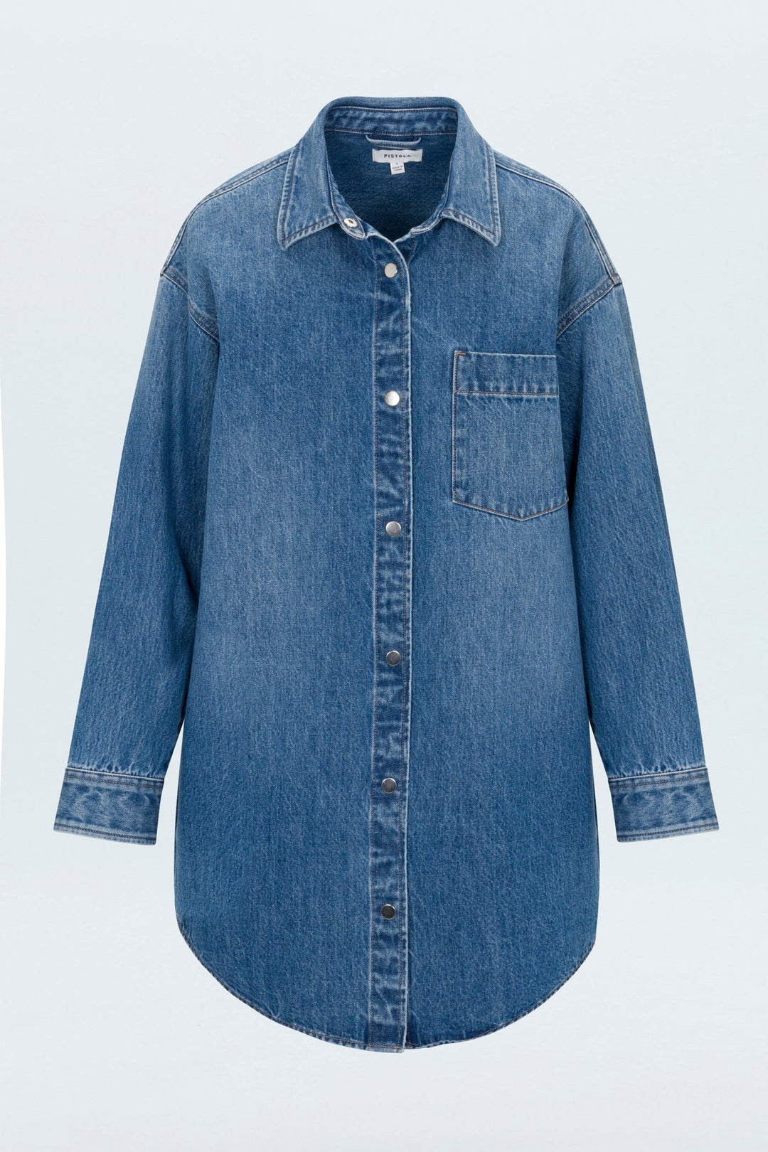 Robe chemise courte en denim Elle