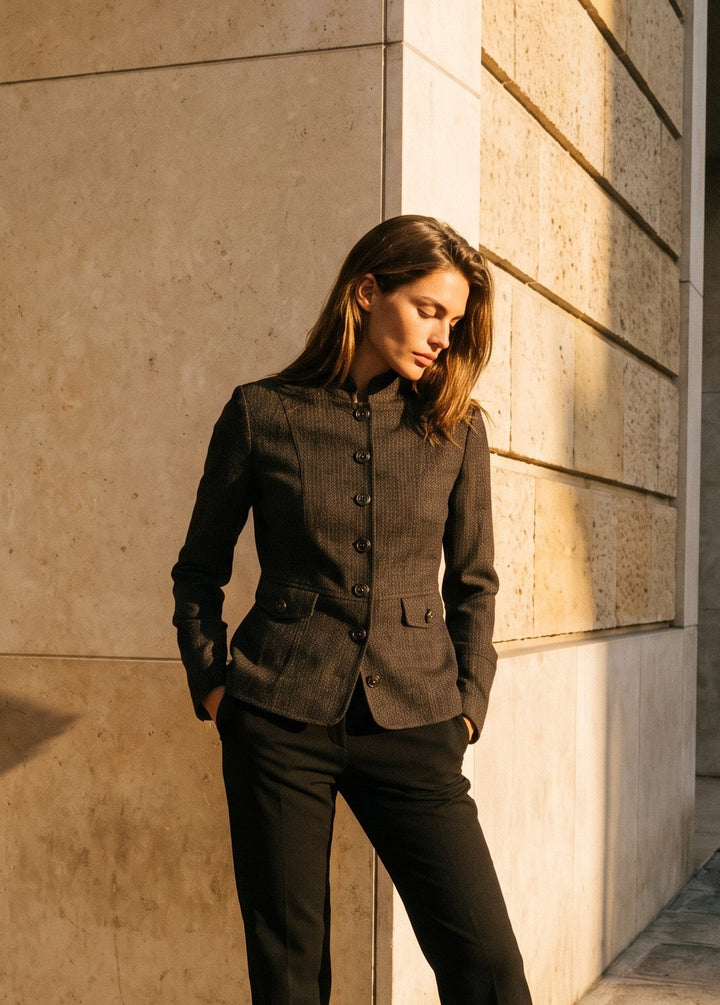 Veste cintrée à col montant Eugénie
