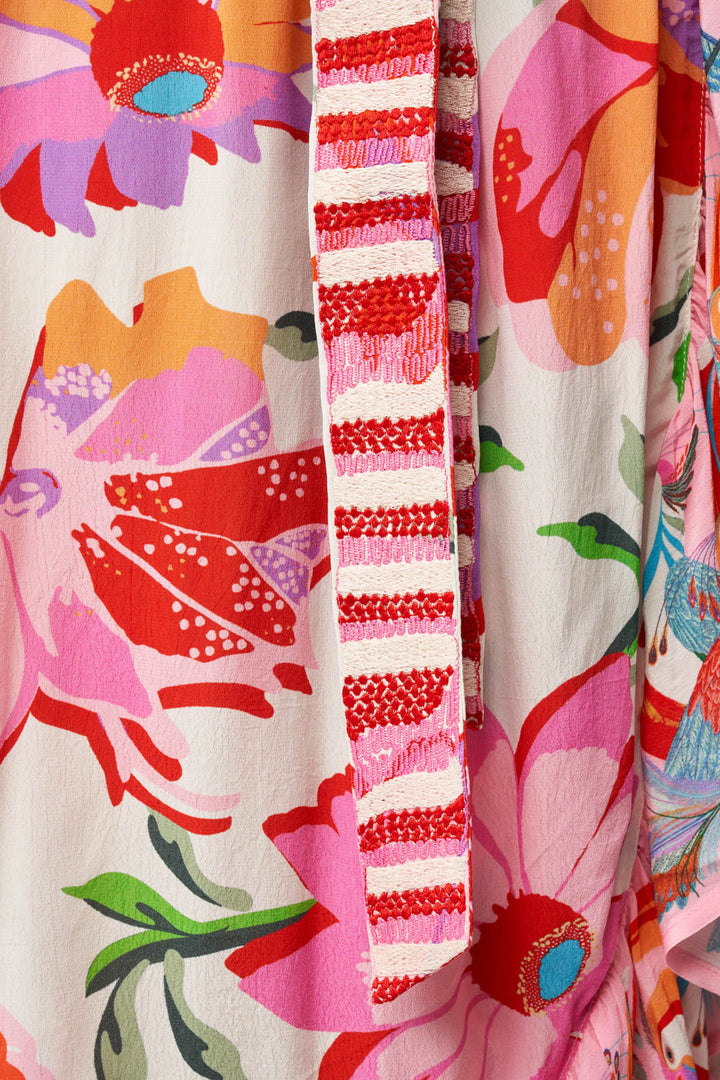 Robe portefeuille longue asymétrique avec imprimé floral Faraji